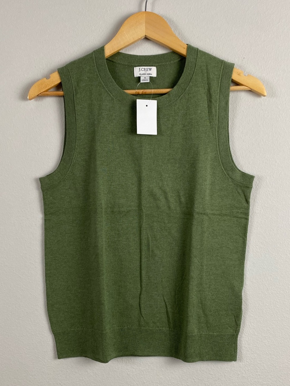 J. Crew Factory Classic Shell Sweater Tank Top | Heather Green
